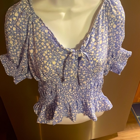 ๐ซSOLD๐ซ Periwinkle Floral Crop Top ๐ - Picture 3 of 15